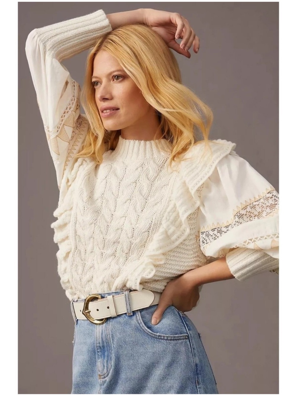 Anthropologie cable knit sweater - Picture 3 of 7